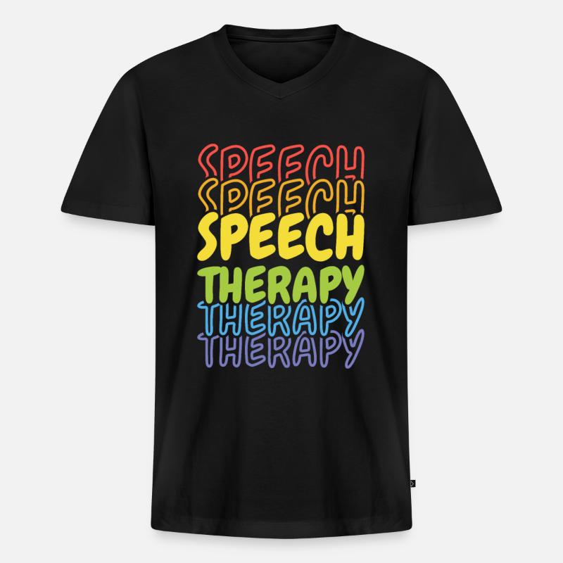 Language Pathologist Speech Pathologist - Männer Premium Bio T-Shirt mit V-Ausschnitt - Schwarz