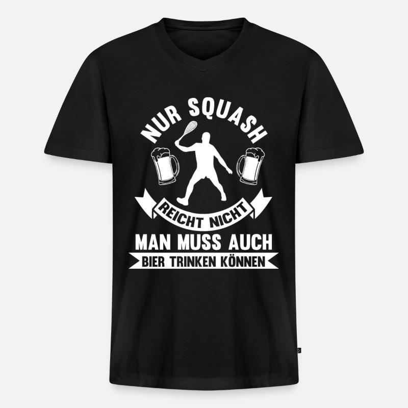 Bier Squash - Männer Premium Bio T-Shirt mit V-Ausschnitt - Schwarz