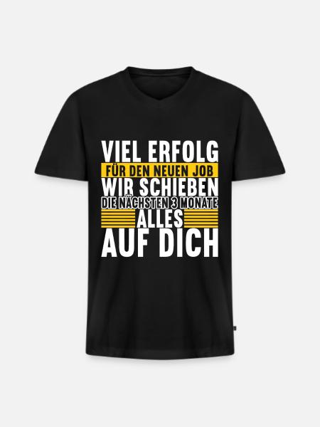 Abschiedsgeschenk Jobwechsel Kollege - Männer Premium Bio T-Shirt mit V-Ausschnitt - Schwarz