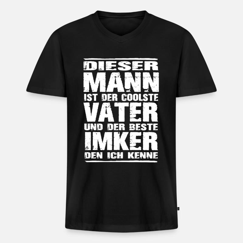 Imker - Männer Premium Bio T-Shirt mit V-Ausschnitt - Schwarz