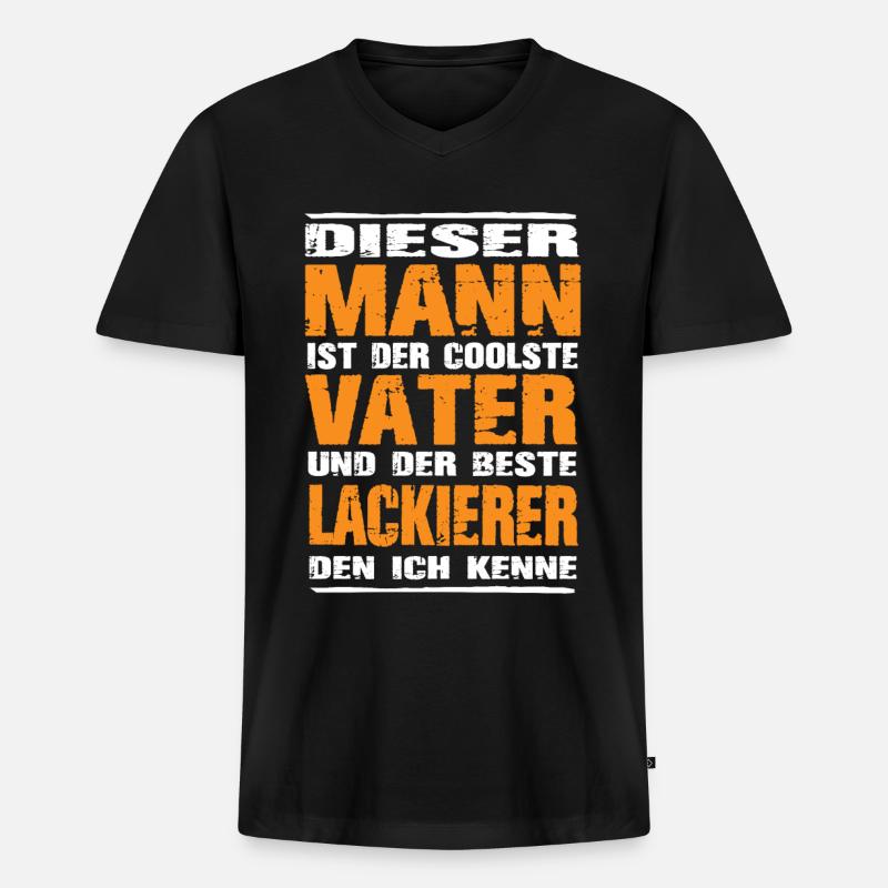 Lackierer - Männer Premium Bio T-Shirt mit V-Ausschnitt - Schwarz