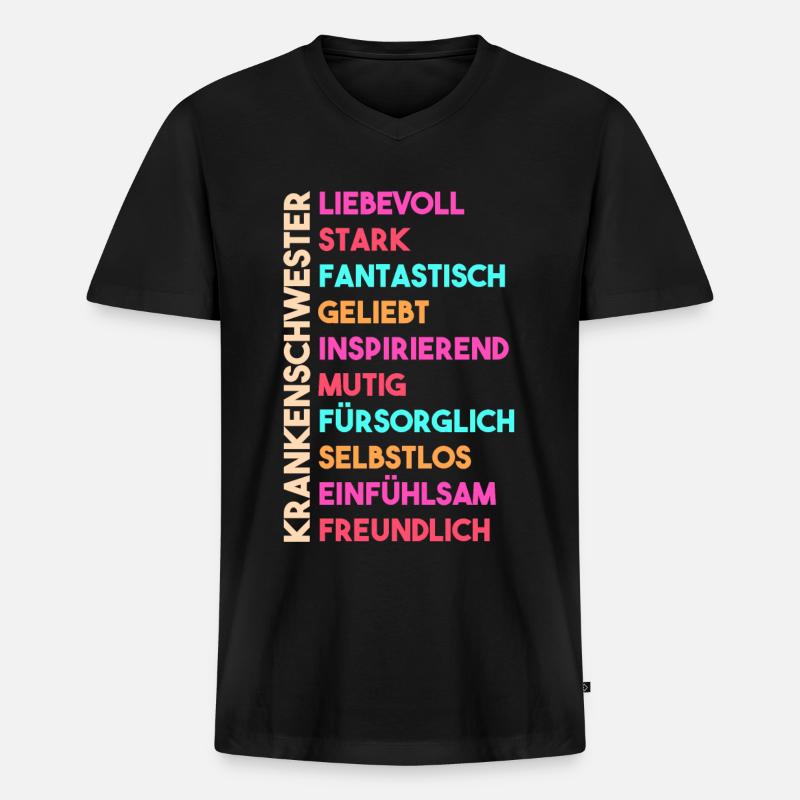 Krankenschwester - Männer Premium Bio T-Shirt mit V-Ausschnitt - Schwarz
