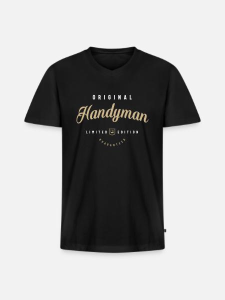 Homme à tout faire Drôle Titre du poste Profession Anniversaire - T-shirt encolure en V Premium bio Homme - noir