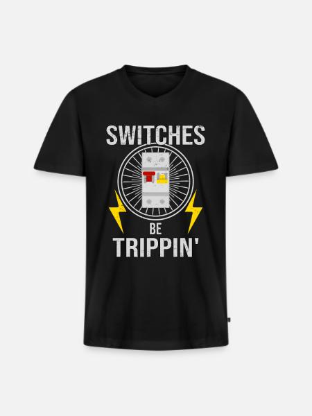 Switch box fuse Electrician Electronics technician - Men's Premium Organic T-shirt with V-neck - black