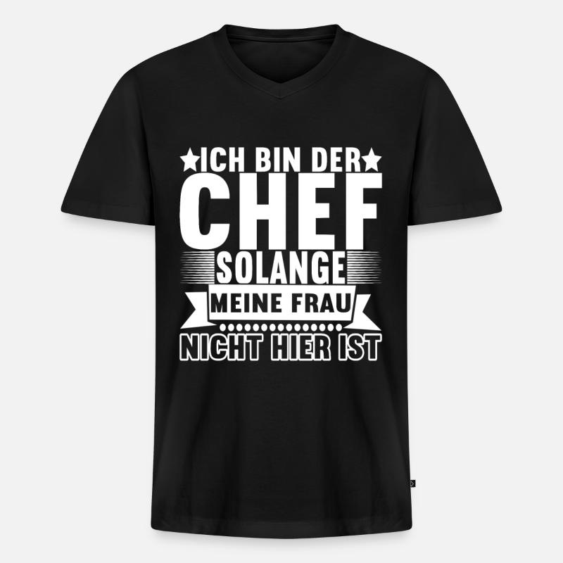 Abteilungsleiter Chef - Männer Premium Bio T-Shirt mit V-Ausschnitt - Schwarz
