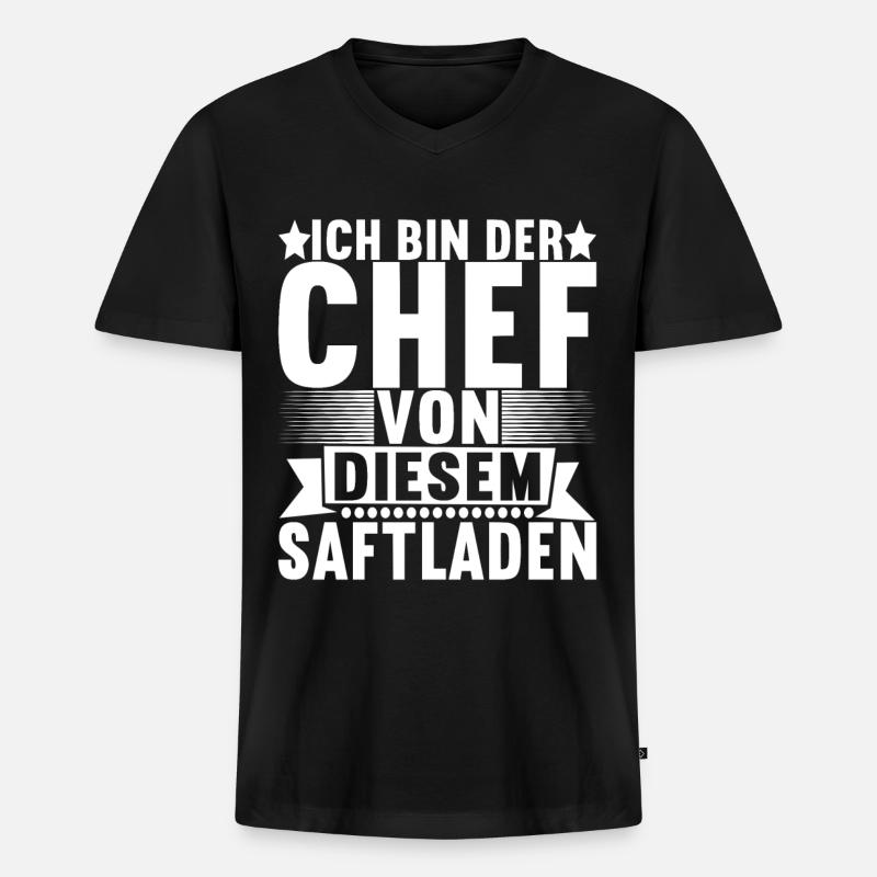 Abteilungsleiter Chef - Männer Premium Bio T-Shirt mit V-Ausschnitt - Schwarz