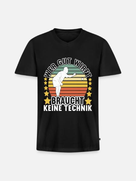 Boule Petanque - Männer Premium Bio T-Shirt mit V-Ausschnitt - Schwarz