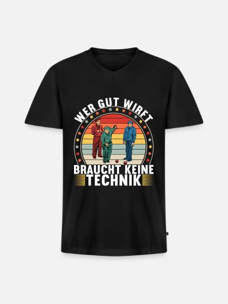 Boule Petanque - Männer Premium Bio T-Shirt mit V-Ausschnitt - Schwarz