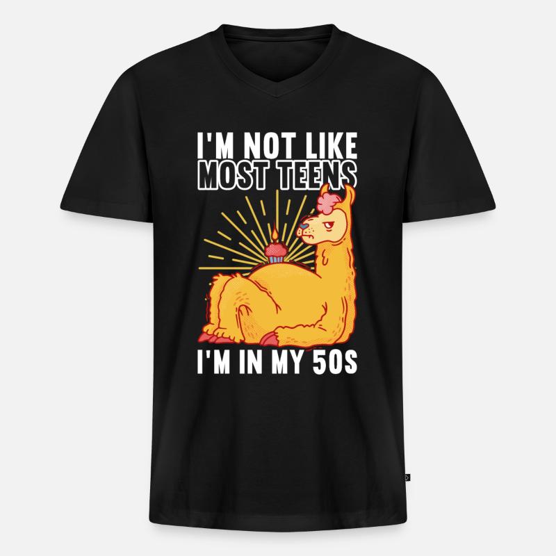 Grumpy Birthday - Männer Premium Bio T-Shirt mit V-Ausschnitt - Schwarz