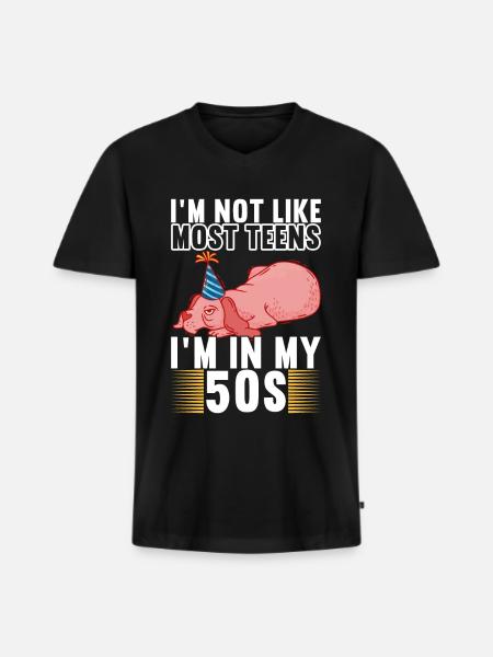 Grumpy Birthday - Männer Premium Bio T-Shirt mit V-Ausschnitt - Schwarz