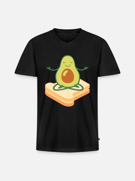 Avocado Toast - Men's Premium Organic T-shirt with V-neck - black