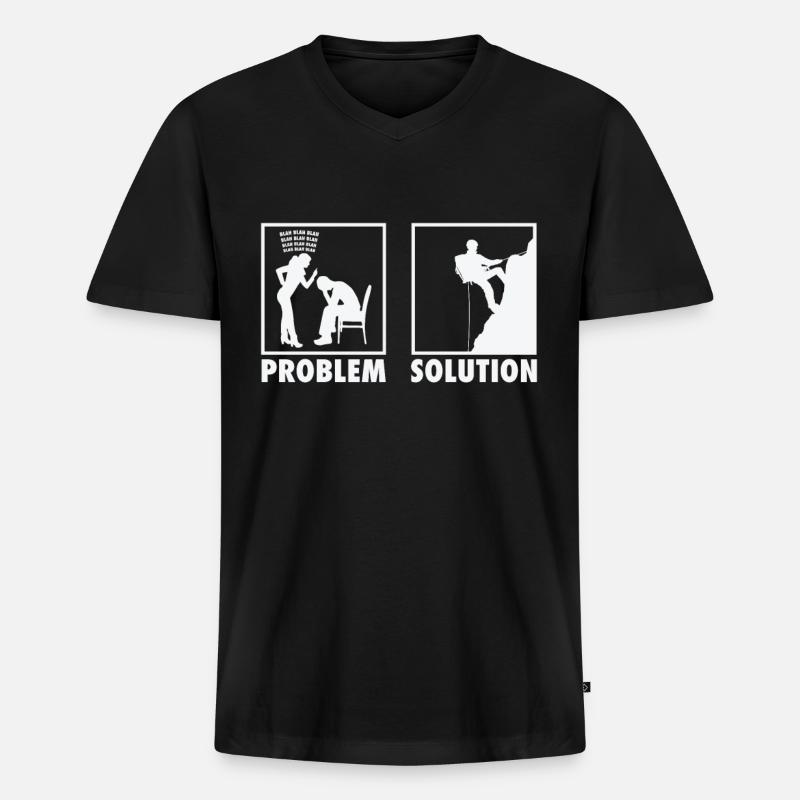 Mountain Climbing Mountain Climber Statement - Männer Premium Bio T-Shirt mit V-Ausschnitt - Schwarz