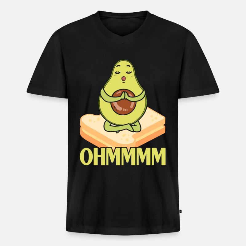 Avocado Toast - Männer Premium Bio T-Shirt mit V-Ausschnitt - Schwarz