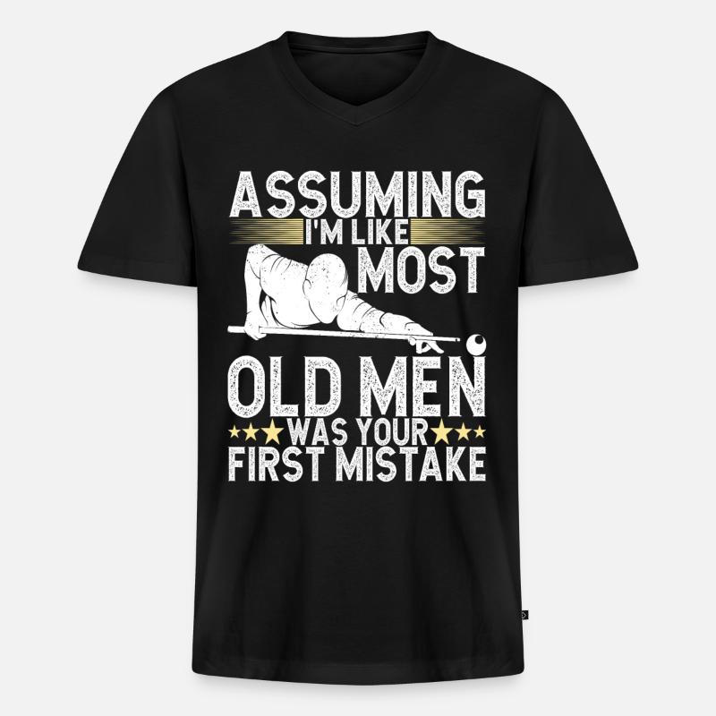 Pool Billard - Männer Premium Bio T-Shirt mit V-Ausschnitt - Schwarz
