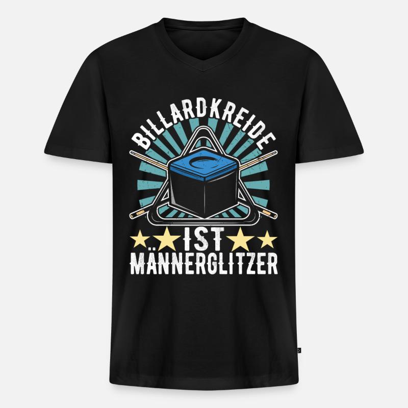 Pool Billard - Männer Premium Bio T-Shirt mit V-Ausschnitt - Schwarz