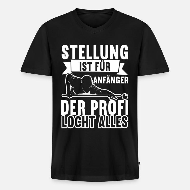 Pool Billard - Männer Premium Bio T-Shirt mit V-Ausschnitt - Schwarz