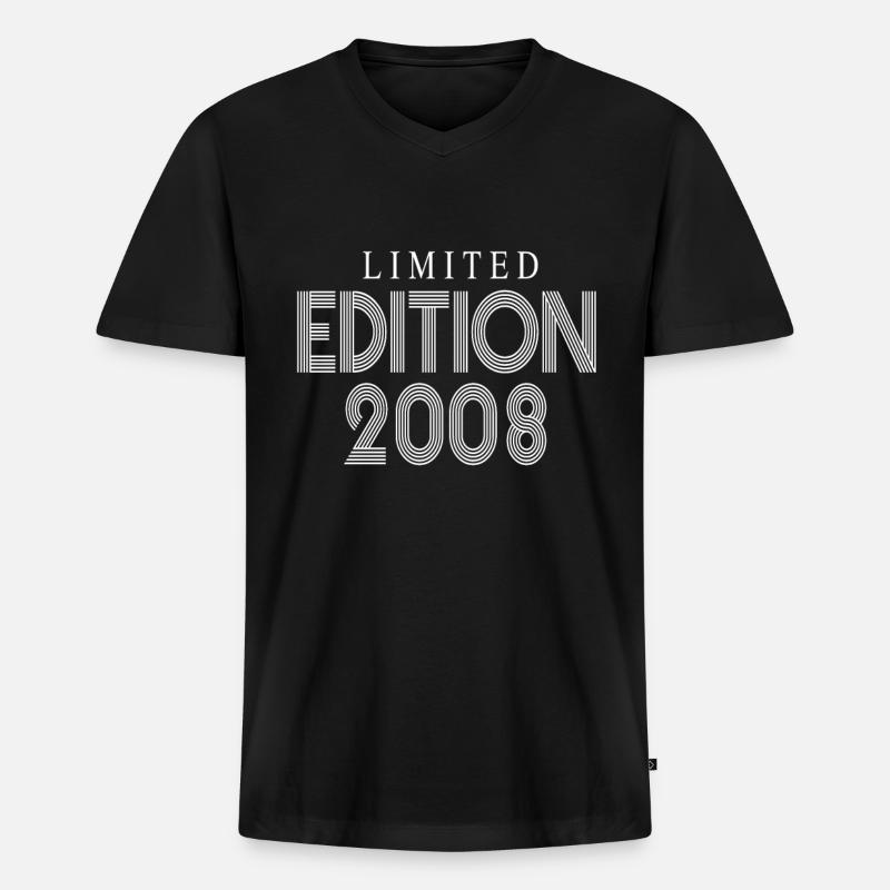 Limited Edition 2008 - Männer Premium Bio T-Shirt mit V-Ausschnitt - Schwarz