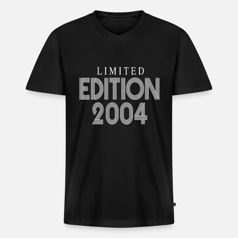 Limited Edition 2004 - Männer Premium Bio T-Shirt mit V-Ausschnitt - Schwarz