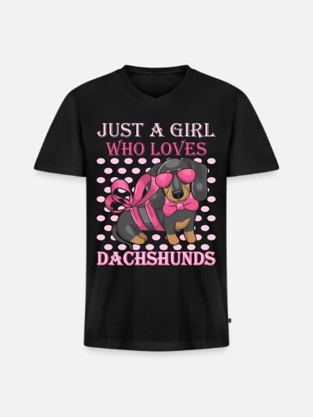Dachshund Rough-haired Dachshund - Men's Premium Organic T-shirt with V-neck - black