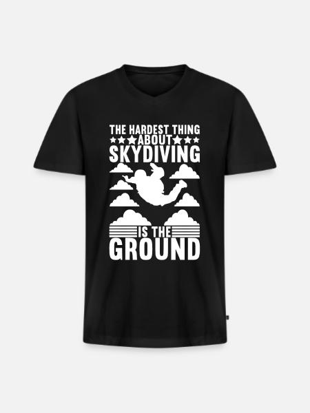 Parachute Skydiving - Men's Premium Organic T-shirt with V-neck - black