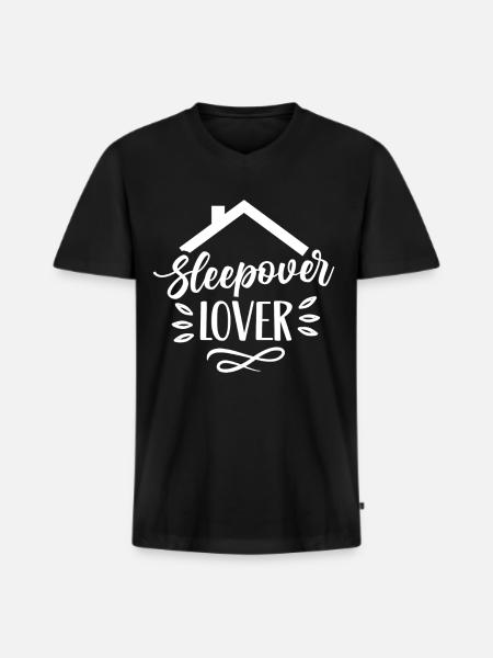 Overnight lovers Overnight stay - Men's Premium Organic T-shirt with V-neck - black