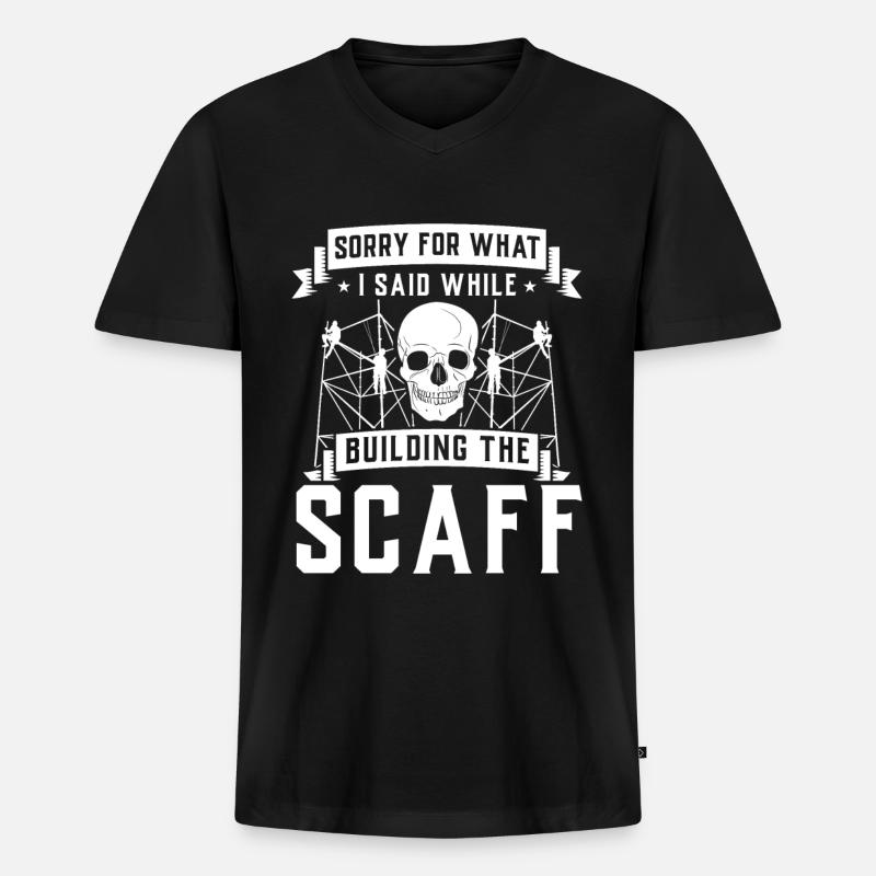 Gerüstbauer - Männer Premium Bio T-Shirt mit V-Ausschnitt - Schwarz