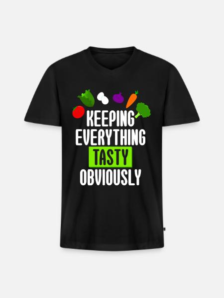 Keto Keeping Everything Tasty Obviously - Men's Premium Organic T-shirt with V-neck - black