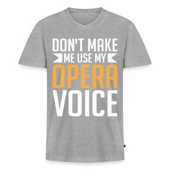Opera singer singer opera houses - Men's Premium Organic T-shirt with V-neck - heather grey - Front