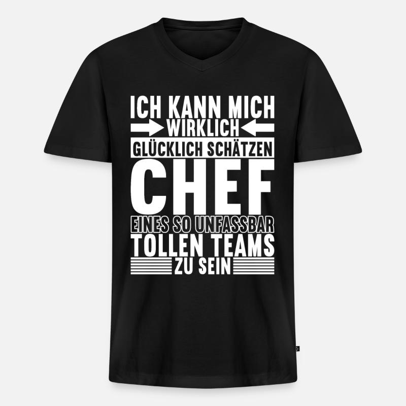 Abteilungsleiter Chef - Männer Premium Bio T-Shirt mit V-Ausschnitt - Schwarz