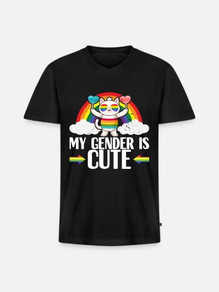 Fierté gaie LGBTQ - T-shirt encolure en V Premium bio Homme - noir