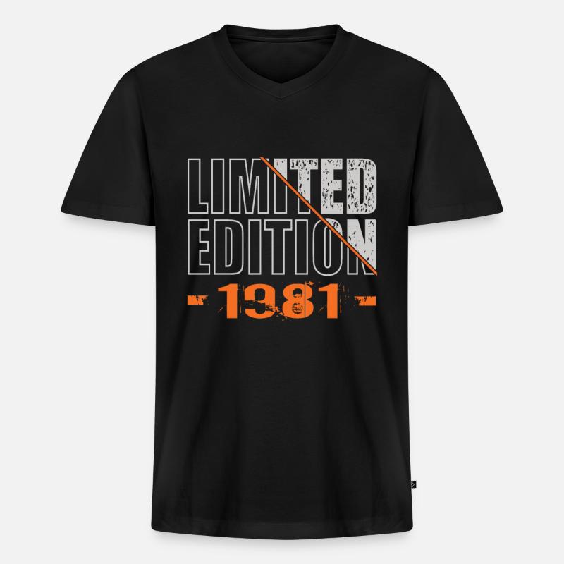 Limited Edition 1981 - Männer Premium Bio T-Shirt mit V-Ausschnitt - Schwarz