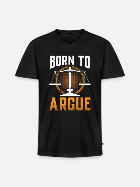 Né pour plaider avocat avocat - T-shirt encolure en V Premium bio Homme - noir
