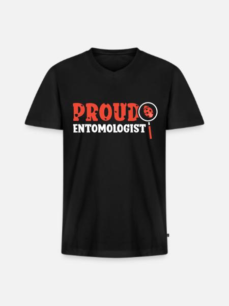 Proud Entomologist Insects Entomology Profession - Men's Premium Organic T-shirt with V-neck - black
