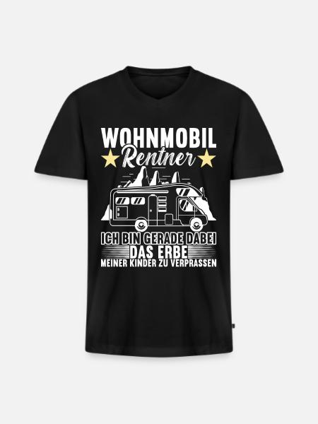 Camping Wohnmobil - Männer Premium Bio T-Shirt mit V-Ausschnitt - Schwarz