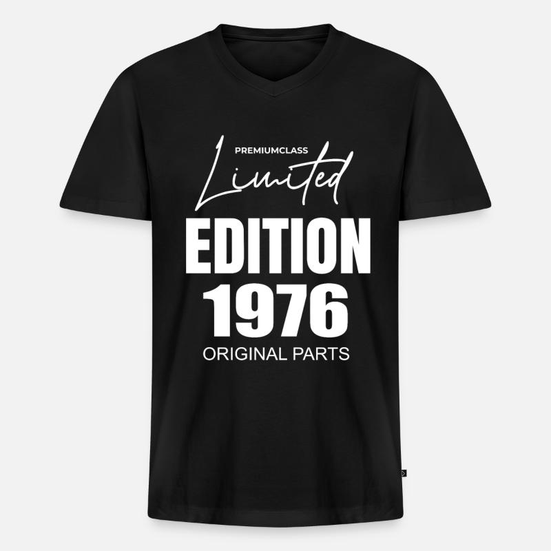 Limited Edition 1976 - Männer Premium Bio T-Shirt mit V-Ausschnitt - Schwarz