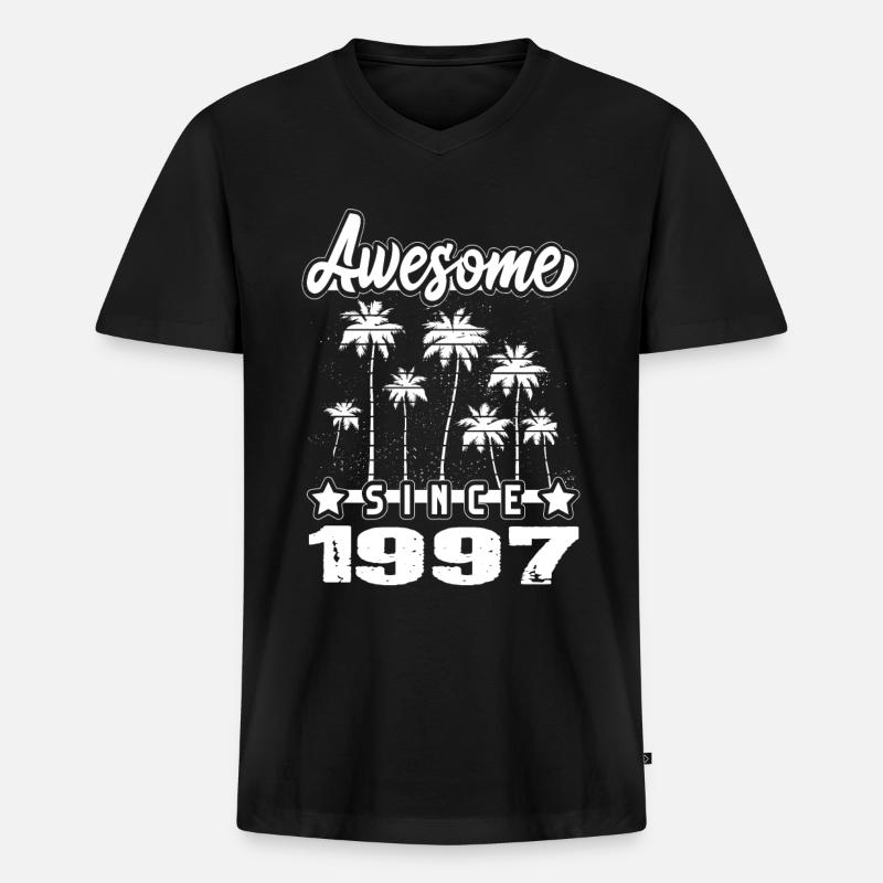 Awesome Since 1997 - Männer Premium Bio T-Shirt mit V-Ausschnitt - Schwarz