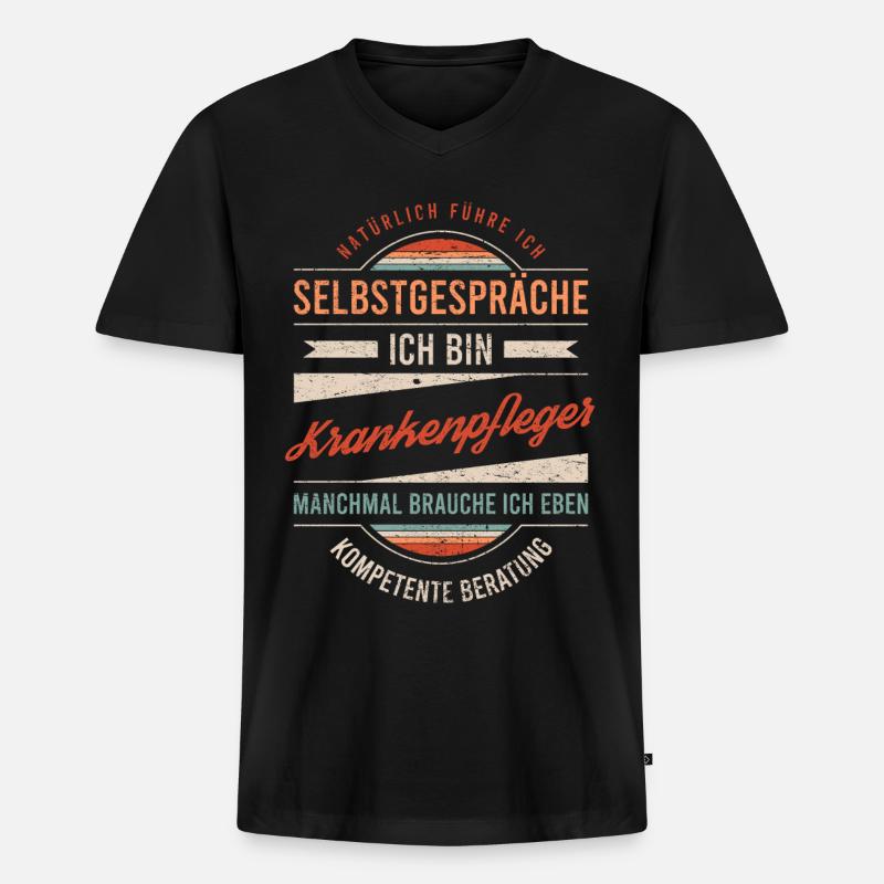 Krankenpfleger Arbeitskollege Kollege Geschenk - Männer Premium Bio T-Shirt mit V-Ausschnitt - Schwarz