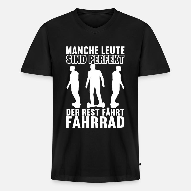 Hoverboard Skating - Männer Premium Bio T-Shirt mit V-Ausschnitt - Schwarz