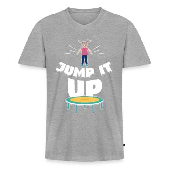 It Up Trampoline Trampolining - Men's Premium Organic T-shirt with V-neck - heather grey - Front