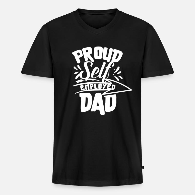 Stolzer Selbständiger Vater Selbstständig - Männer Premium Bio T-Shirt mit V-Ausschnitt - Schwarz
