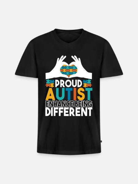 Autistic Autism Autistic - Men's Premium Organic T-shirt with V-neck - black