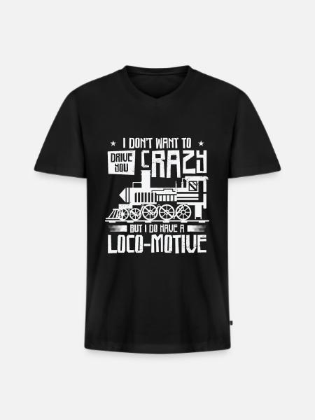 Conducteur de train Conducteur de locomotive - T-shirt encolure en V Premium bio Homme - noir
