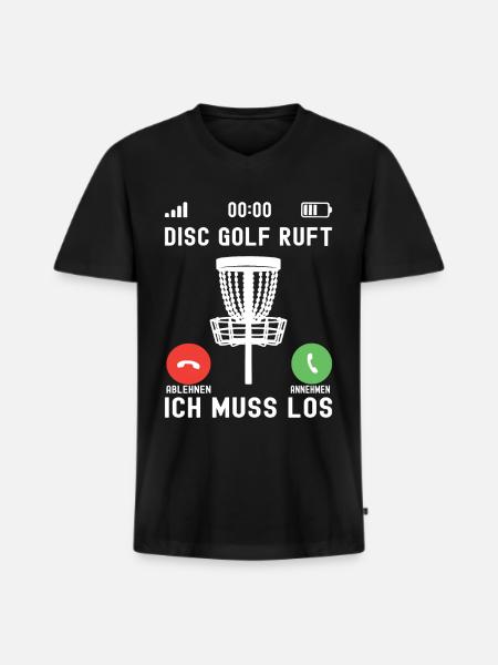 Disc Golf Disc Golfer - Men's Premium Organic T-shirt with V-neck - black