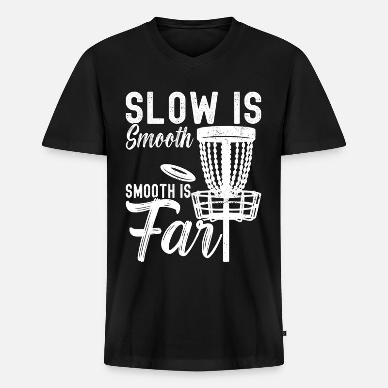 Disc Golf Disc Golfer - Männer Premium Bio T-Shirt mit V-Ausschnitt - Schwarz