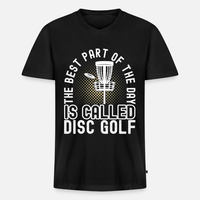 Disc Golf Disc Golfer - Männer Premium Bio T-Shirt mit V-Ausschnitt - Schwarz