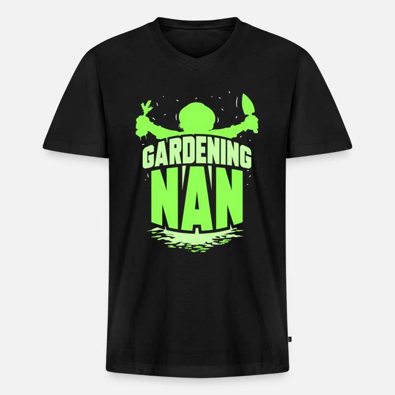 Gartenarbeit Großmutter Garten Oma Gärtnerin - Männer Premium Bio T-Shirt mit V-Ausschnitt - Schwarz