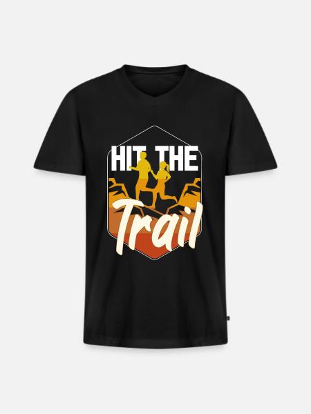 Hit The Trail Trailrunning - Men's Premium Organic T-shirt with V-neck - black