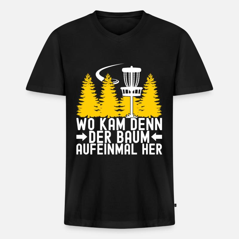 Disc Golf Disc Golfer - Männer Premium Bio T-Shirt mit V-Ausschnitt - Schwarz