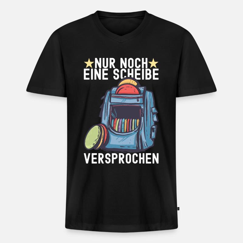 Disc Golf Disc Golfer - Männer Premium Bio T-Shirt mit V-Ausschnitt - Schwarz
