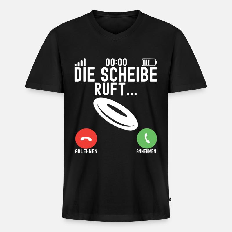 Disc Golf Disc Golfer - Männer Premium Bio T-Shirt mit V-Ausschnitt - Schwarz